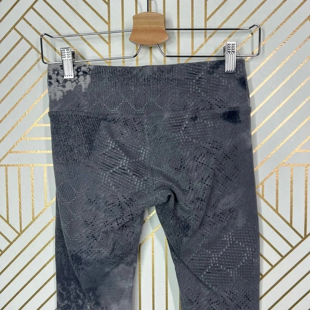 Alo Yoga Leggings Airbrush Tie Dye Abstract Print Stretch Skinny‎ Gray Size XS